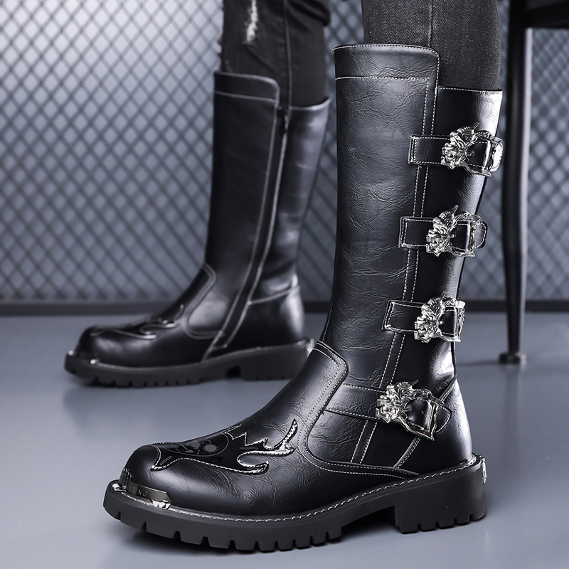 Leatherwork Designs - أحذية جلدية طويلة جديدة للرجال لفصل
