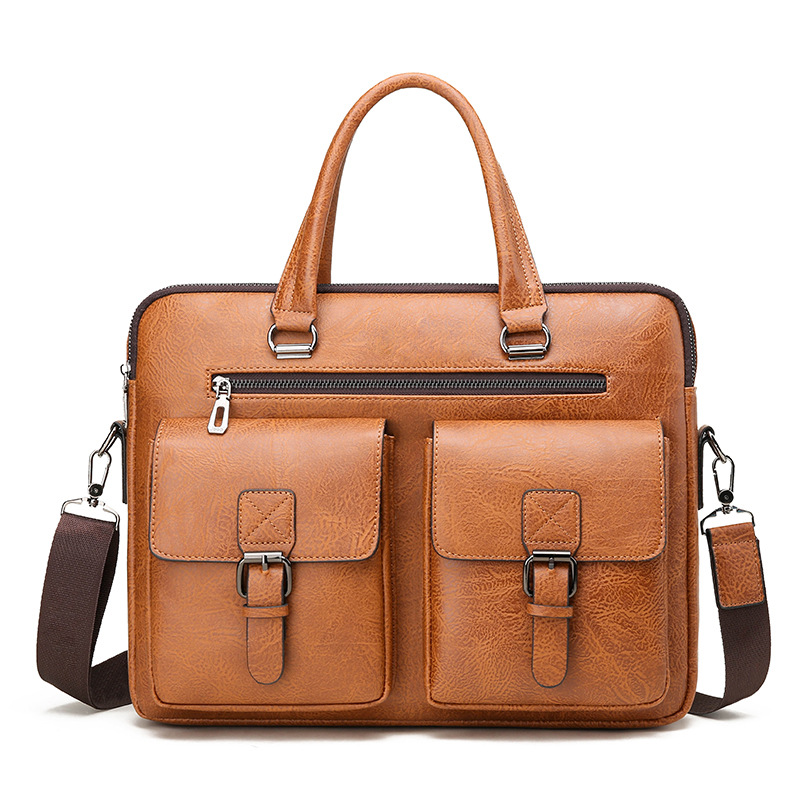 Leather Work Bag - بو الجلود حقيبة الأعمال للرجال ،