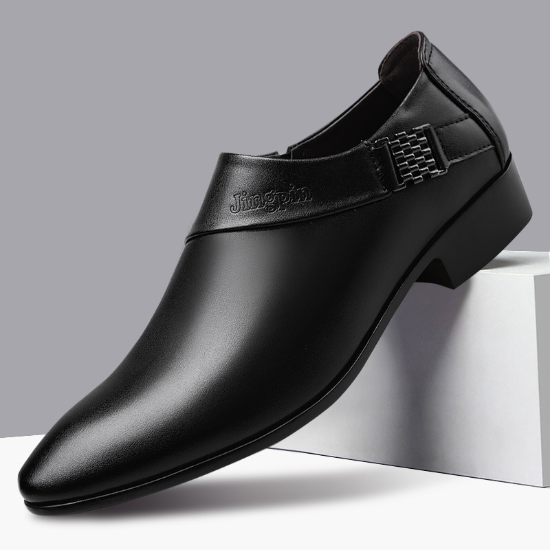 Leather Work Oxfords - الرجال بو أحذية من الجلد فستان