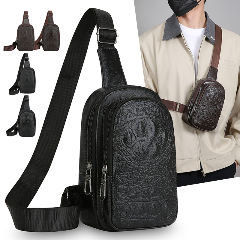 Leatherwork Essentials - حقيبة صدر متعددة الاستخدامات من الجلد