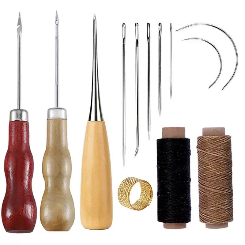 Leatherwork Thread - 13 قطعة مجموعة الخياطة الجلدية حقيبة