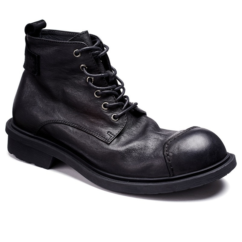 Leather Work Oxfords - أحذية عمل كلاسيكية للرجال برأس كبير