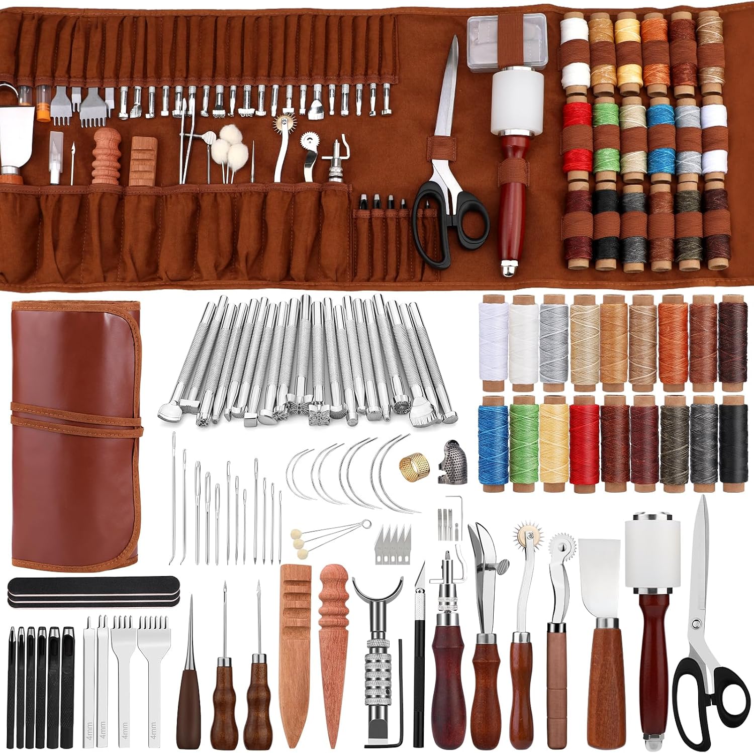 Leatherwork Essentials - مجموعة أدوات عمل الجلد مع حقيبة