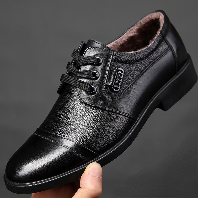 Leather Work Oxfords - الشتاء الرجال جلد طبيعي رسمي حذاء