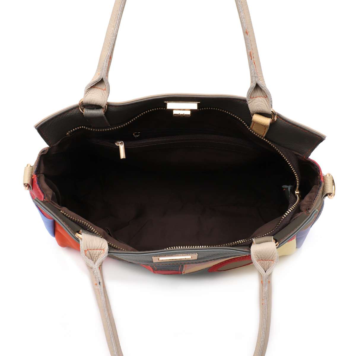 SC شيك ملون جلد حقيقي الهندسة  - مراجعة Leather Work Handbags For Women وسعره