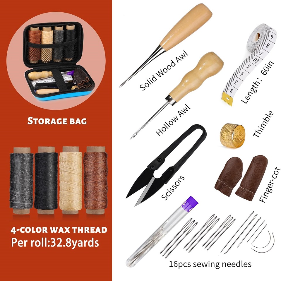 مجموعة أدوات الخياطة الجلدية م - مراجعة Leatherwork Thread وسعره