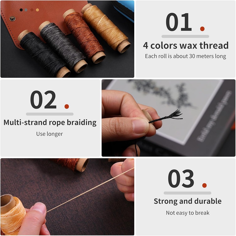 مجموعة أدوات الخياطة الجلدية م - مراجعة Leatherwork Thread وسعره