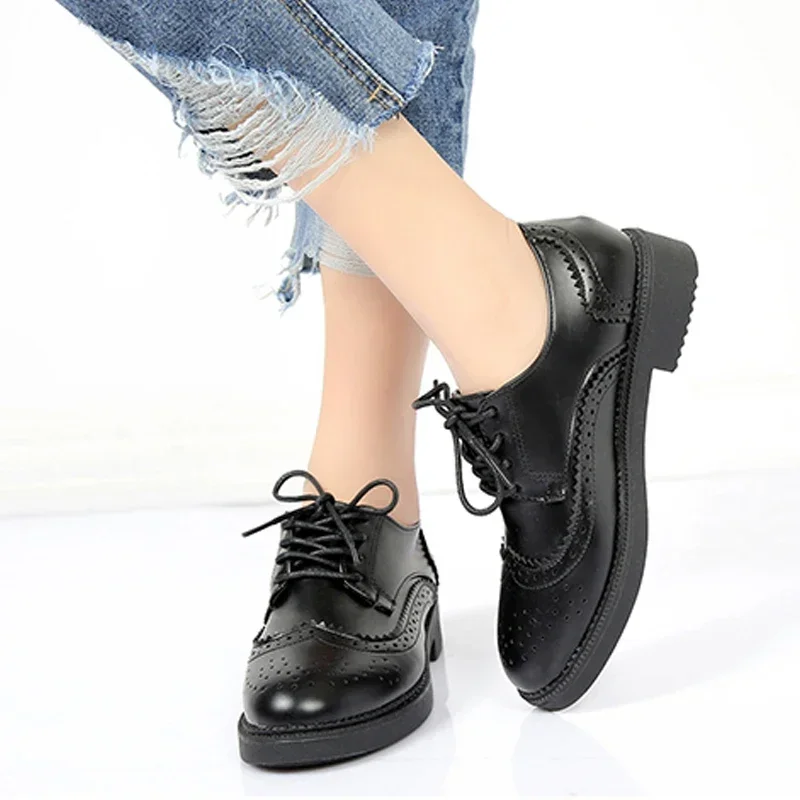 2025 الخريف النساء أكسفورد الش - مراجعة Leather Work Oxfords وسعره