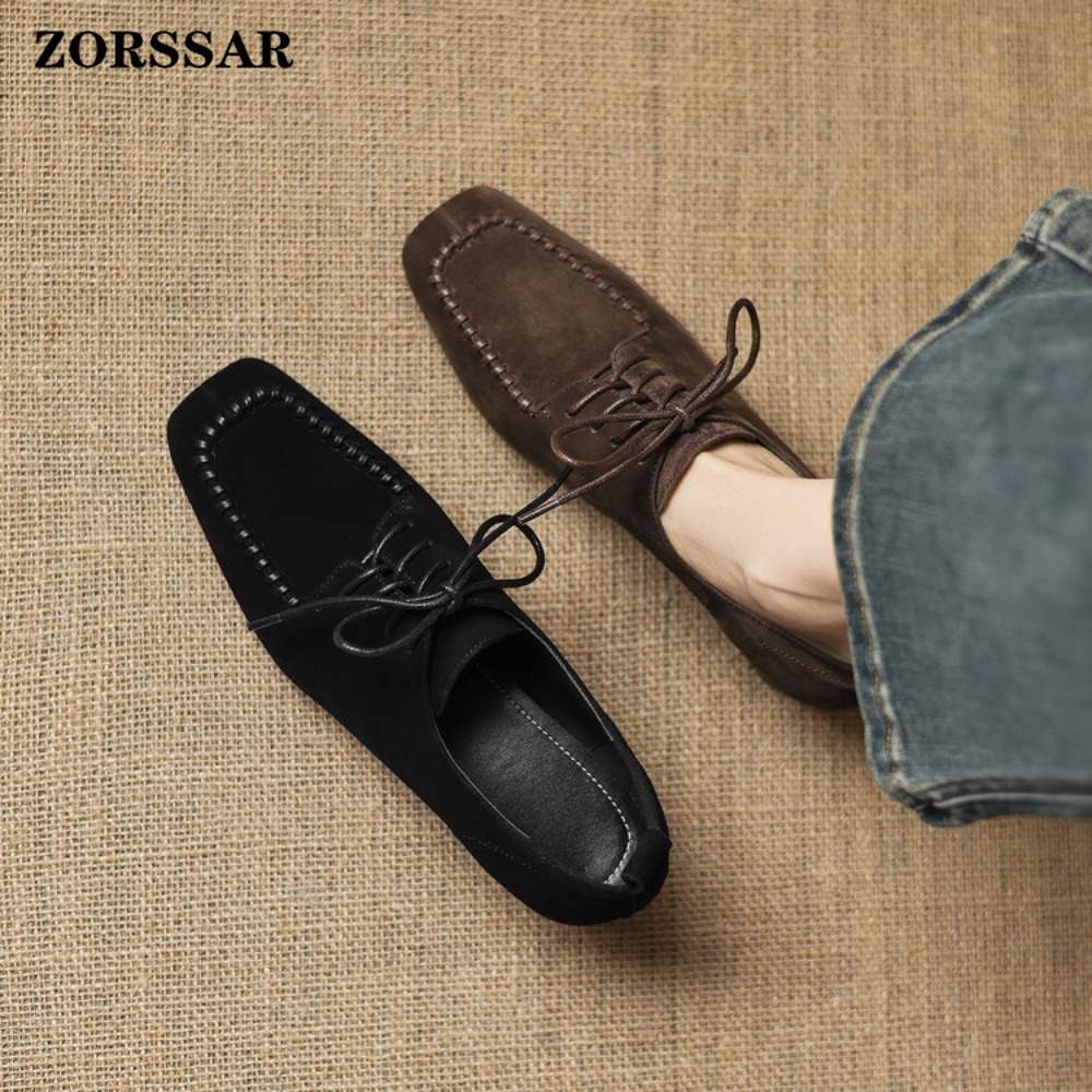 أحذية أكسفورد نسائية بنية من ا - مراجعة Leather Work Oxfords وسعره