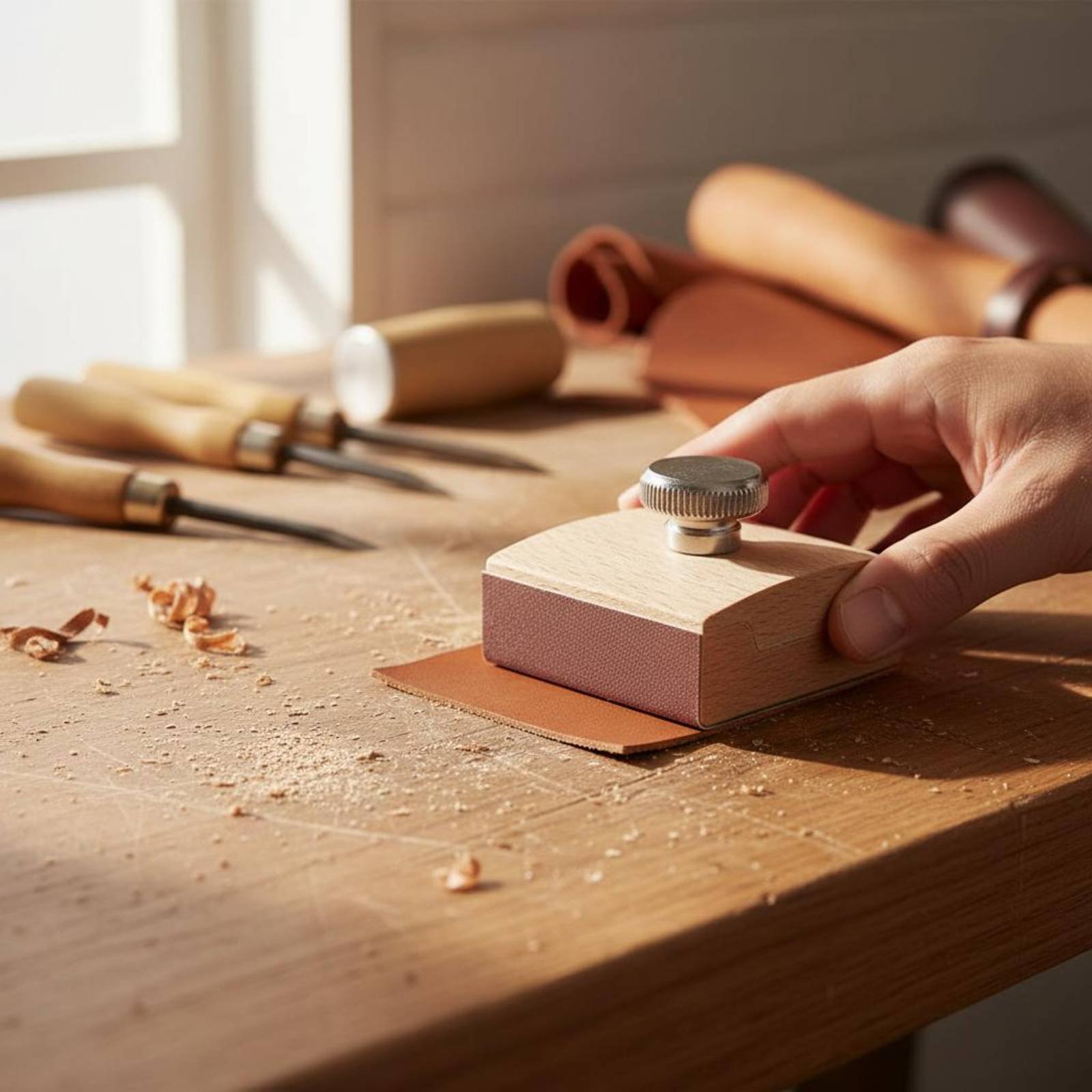 قالب صقل حواف الجلد من خشب الز - مراجعة Leatherworker Block وسعره