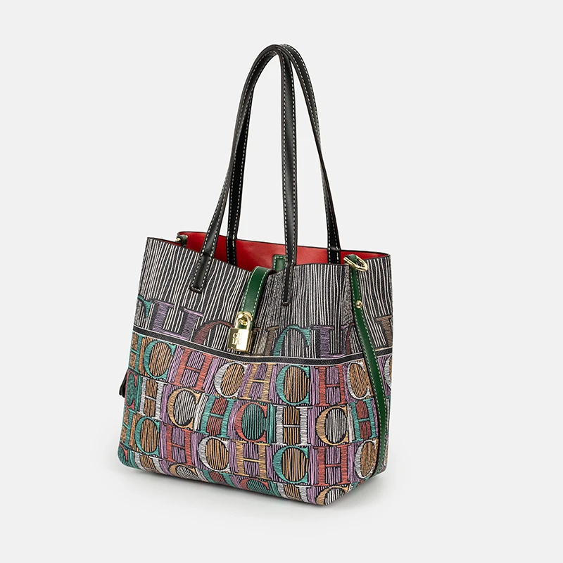 حقيبة يد CH Art مطبوعة ملونة ب - مراجعة Leather Work Handbags For Women وسعره