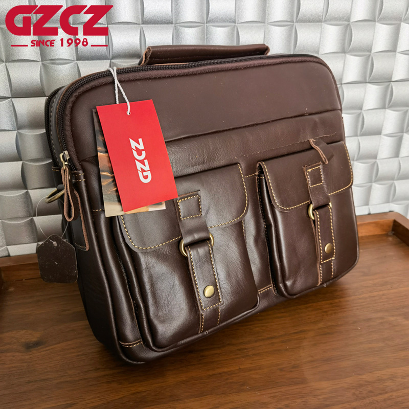 حقيبة يد رجالية GZCZ للعمل وال - مراجعة Leather Work Bag وسعره