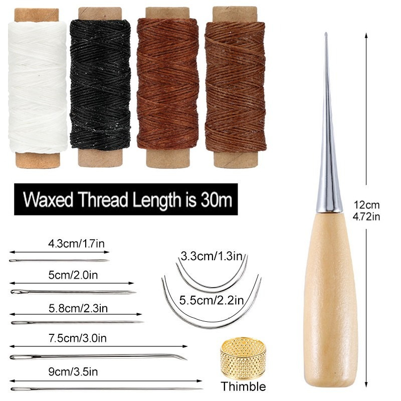 13 قطعة مجموعة الخياطة الجلدية - مراجعة Leatherwork Thread وسعره