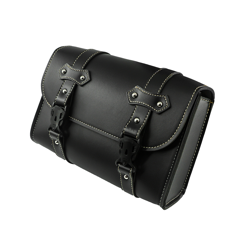 دراجة نارية الجبهة شوكة السرج  - مراجعة Leather Work Bag وسعره