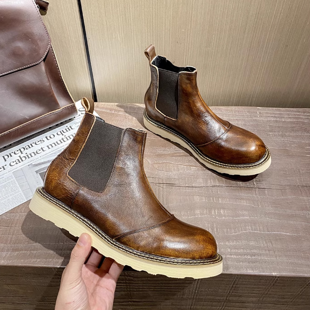 الرجعية الرجال جلد طبيعي تشيلس - مراجعة Leather Work Oxfords وسعره