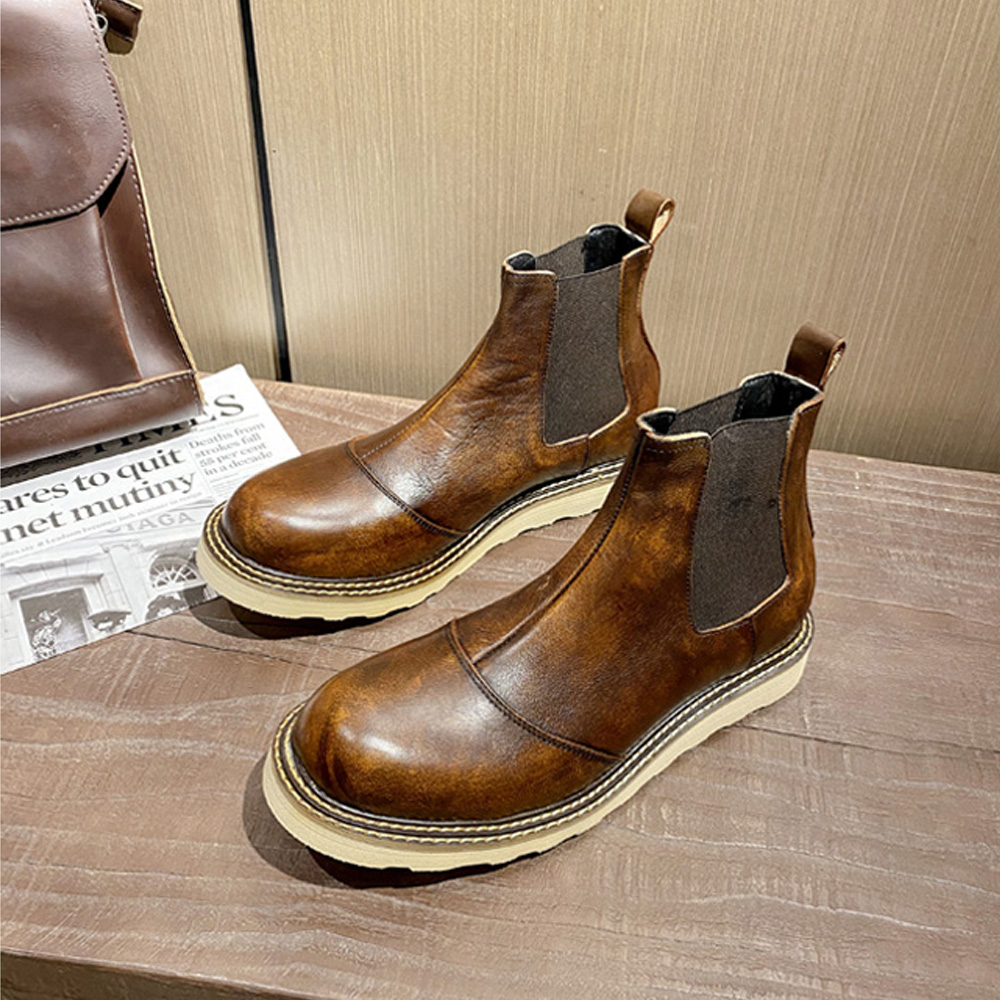 الرجعية الرجال جلد طبيعي تشيلس - مراجعة Leather Work Oxfords وسعره