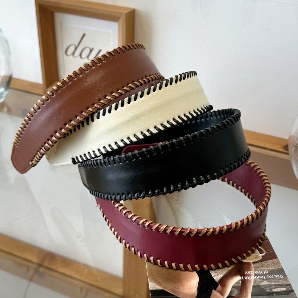 عصابة رأس جلدية بلون موحد على  - مراجعة Leatherwork Rings وسعره