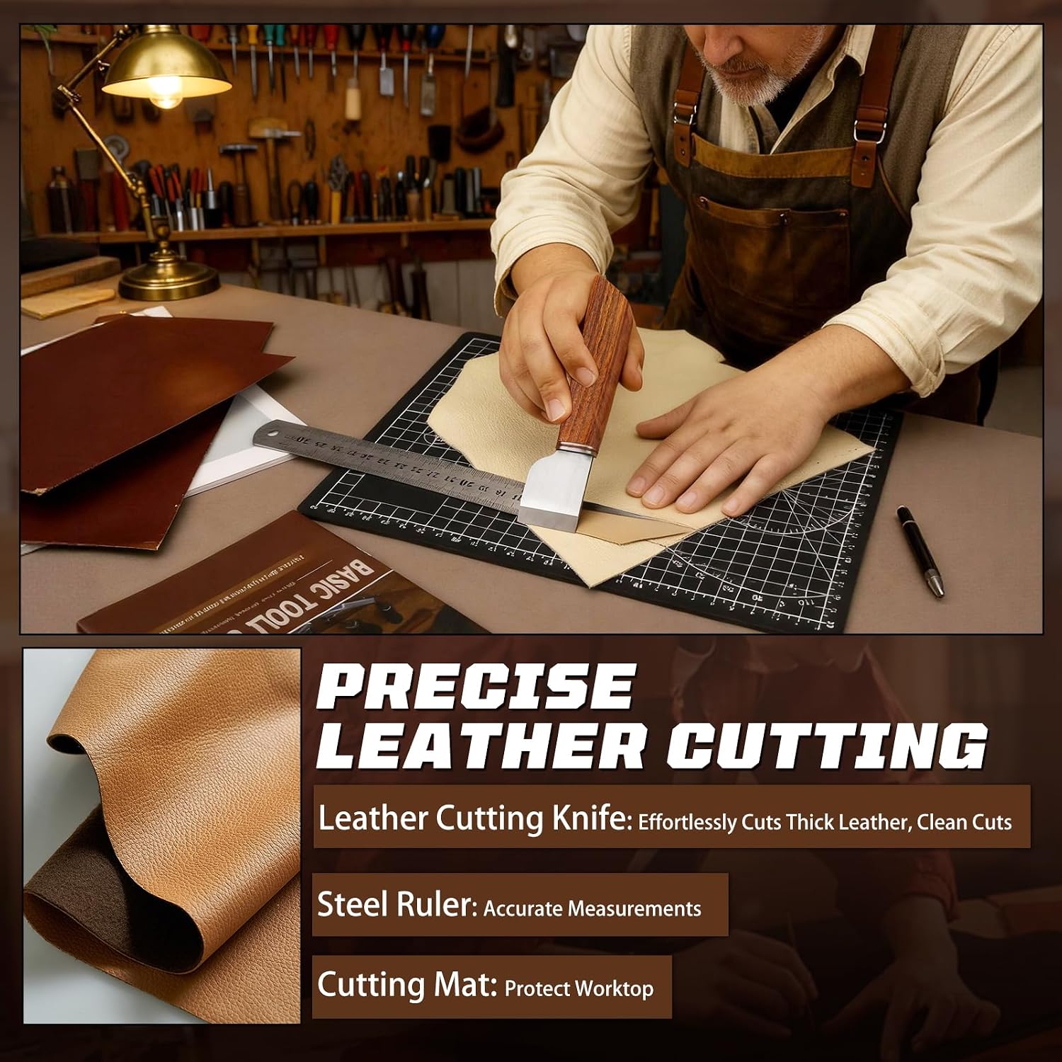 طقم أدوات العمل بالجلد، مجموعة - مراجعة Leather Work Bag وسعره