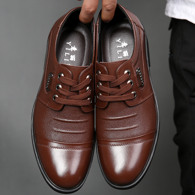 الشتاء الرجال جلد طبيعي رسمي ح - مراجعة Leather Work Oxfords وسعره